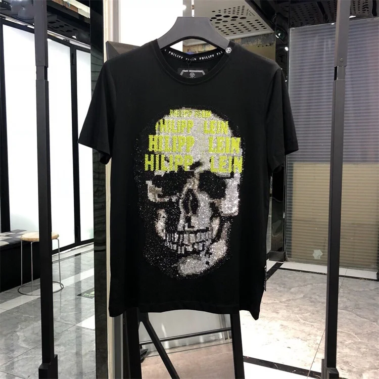 STARBAGS PP T-shirt с длинным рукавом мужской хлопок черный топ Череп Стиль Осень популярный логотип Половина рукава