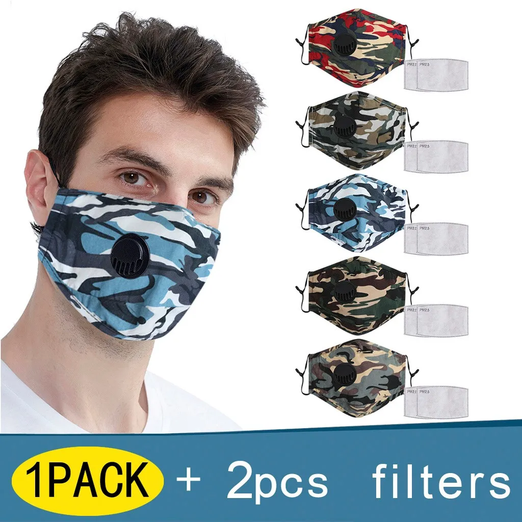 Mascarillas многоразовые камуфляжные ветрозащитные Pm2.5 с шарфом прокладка респиратор