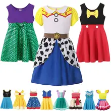 Игрушки для девочек история 4 древесные платья костюмы "Микки" Необычные Belle наборы Нэнси платье Минни Принцесса Snow Белоснежка Эльза Анна Одежда