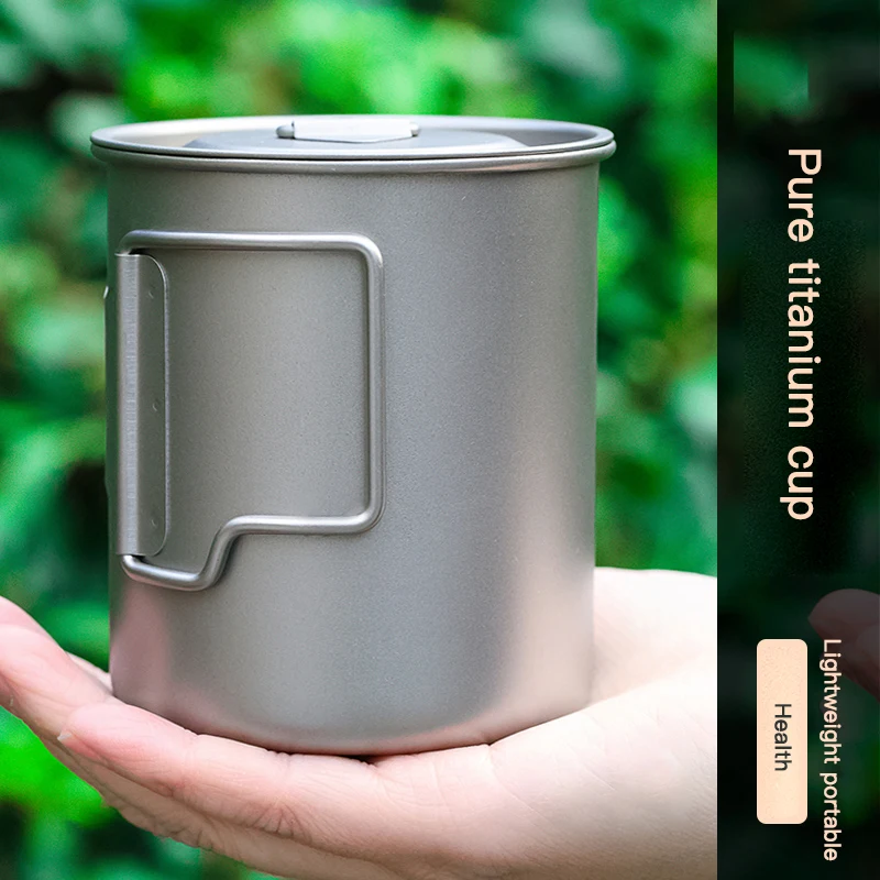 Camping Mug Titanium Cup Tourist Tableware Picnic Utensils Outdoor Kitchen Equipment Travel Cooking Set Cookware Hiking