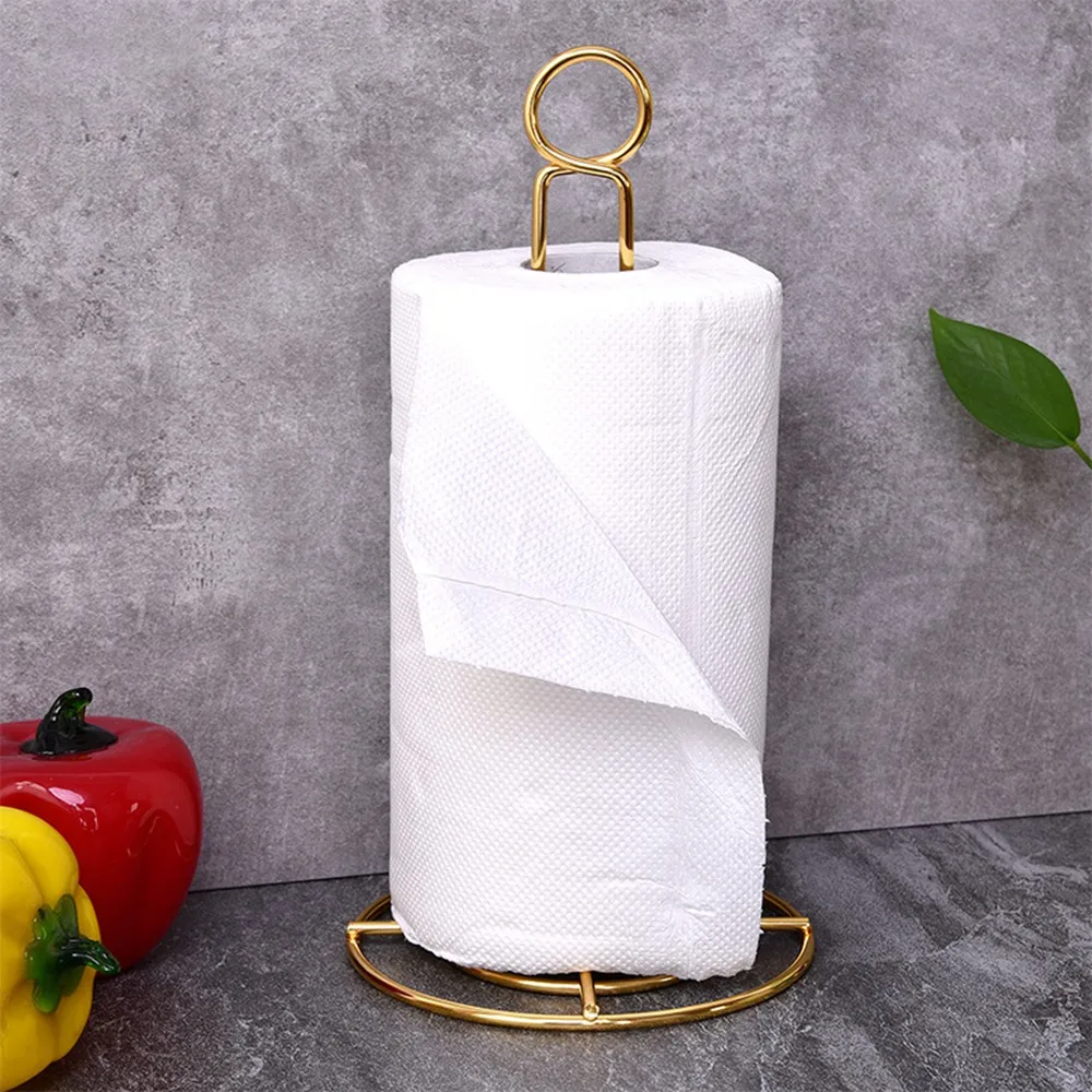 European Luxury Stainless Steel Vertical Paper Towel Holder Toilet Paper Holder Stand Bathroom Tissue Rack Kitchen Towel Hook