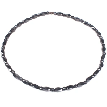 

CH-439 Magnetic Therapy Care Power Necklace Natural Black Hematite Energy Necklaces Beaded Collar Hombre wholesale jewelry femal