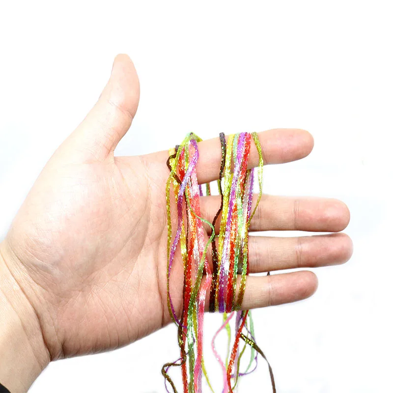 thumbnail image 2 of WellieSTR 6 Yards Ice Pearl Braidback 5mm Flat Diamond Braid Lace Sparkle Shrimp Backs Pearlescent Braided Fly Tying Material 2 of 14