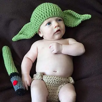 

Newborn Baby Photography Prop Crochet Knit Hat Diaper Costume Set For Infants Newborn Baby Clothing Set