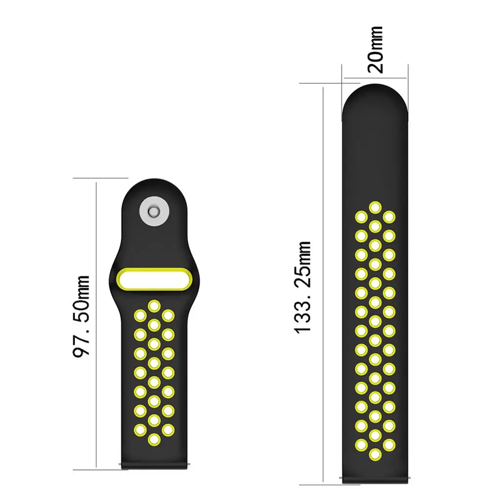20 мм двухслойный силиконовый ремешок для часов Huami Amazfit Bip A1608 сменный ремешок на запястье браслет аксессуары