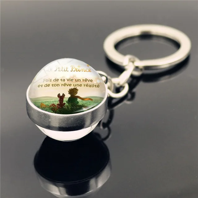 Don't Be a Boring Adult! Le Petit Prince B-612 Planet The Little Price keyring Fox Rose Classical Fairy Tale Glass Ball Keychain 4