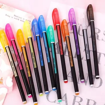 

12/18/24/36/48pcs Set The Most Dazzling Pen Color Gel Coloring Graffiti Pen Student Art Mark For Adult Drawing Stationery B2A3