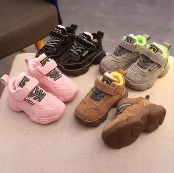 

Children's sports shoes cotton padded Boots baby shoes girl's ankle boots Boys Casual snow boot