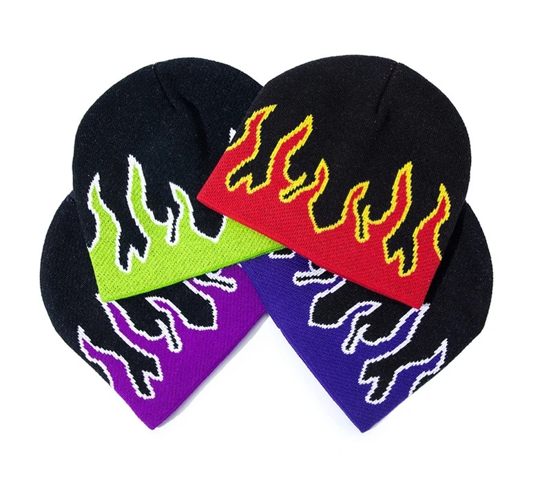 ASAP ROCKY Flame Beanies Теплые Зимние головные уборы для мужчин и женщин женские часы Docker Skull cap вязаные хип-хоп осенние Skullies для улицы