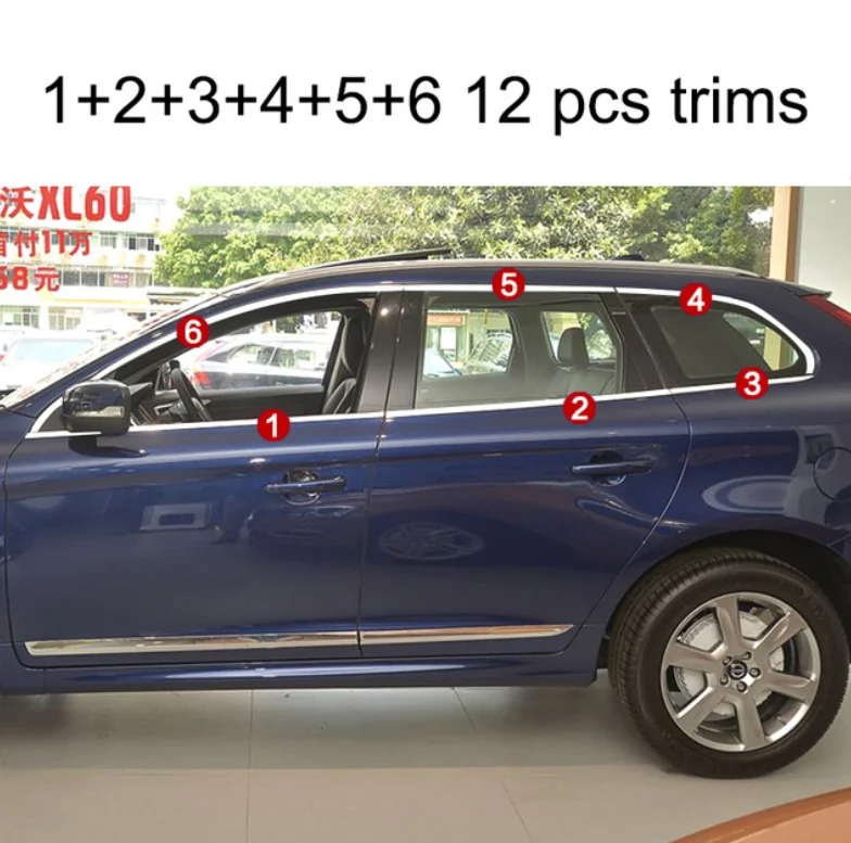 Нержавеющая сталь окна автомобиля планки для volvo xc60 2009 2010 2011 2012 2013 аксессуары
