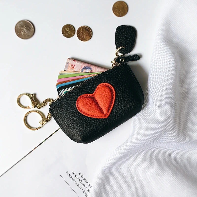 Crocodile Embossed Coin Purse Heart Design Fashion Small Wallet With  Keychain