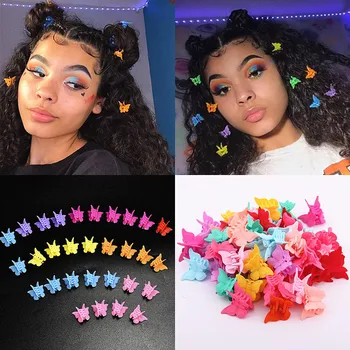 

50/100PCS Butterfly Hair Clips Claw Barrettes Mini Clamps Jaw Hairpin Headdress Hair Styling Accessories Mixed Color