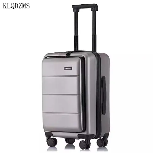 KLQDZMS 20"22"24"26 inch New travel suitcase fashion rolling luggage laptop bag men trolley case women upscale business luggage - Цвет: Zipper
