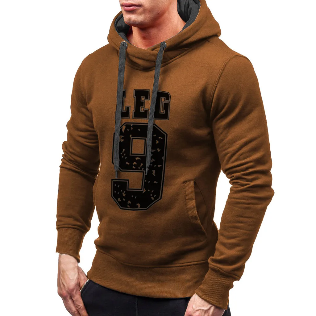Модная мужская толстовка, Sudadera Hombre Con Capucha, с длинным рукавом, с буквенным принтом 9, с капюшоном, повседневный Топ, Drole, цельный
