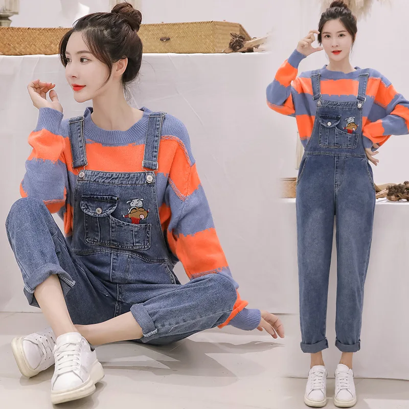

Pregnant WOMEN'S Pants Autumn Outer Wear Trousers Maternity Clothes Autumn And Winter New Style Fashion College Style Suspender