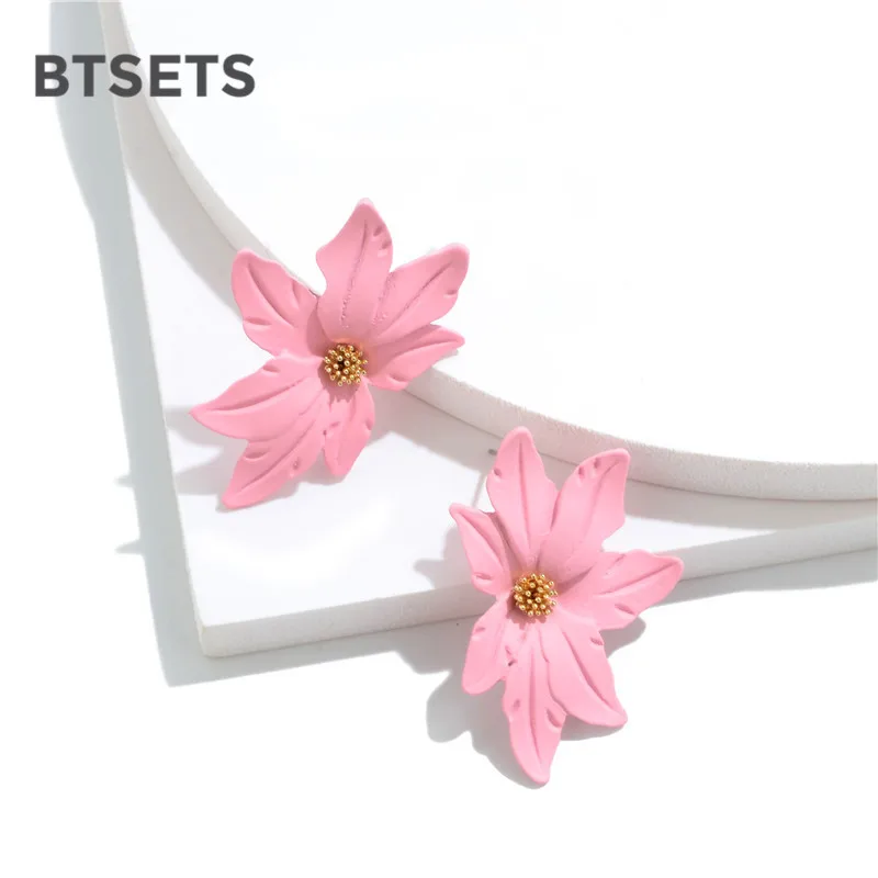 

New Design Sweet Jewelry 2019 Paint Drop Earring for Women Flower Earrings Statement Trendy Brincos for Girls Gift Pendientes