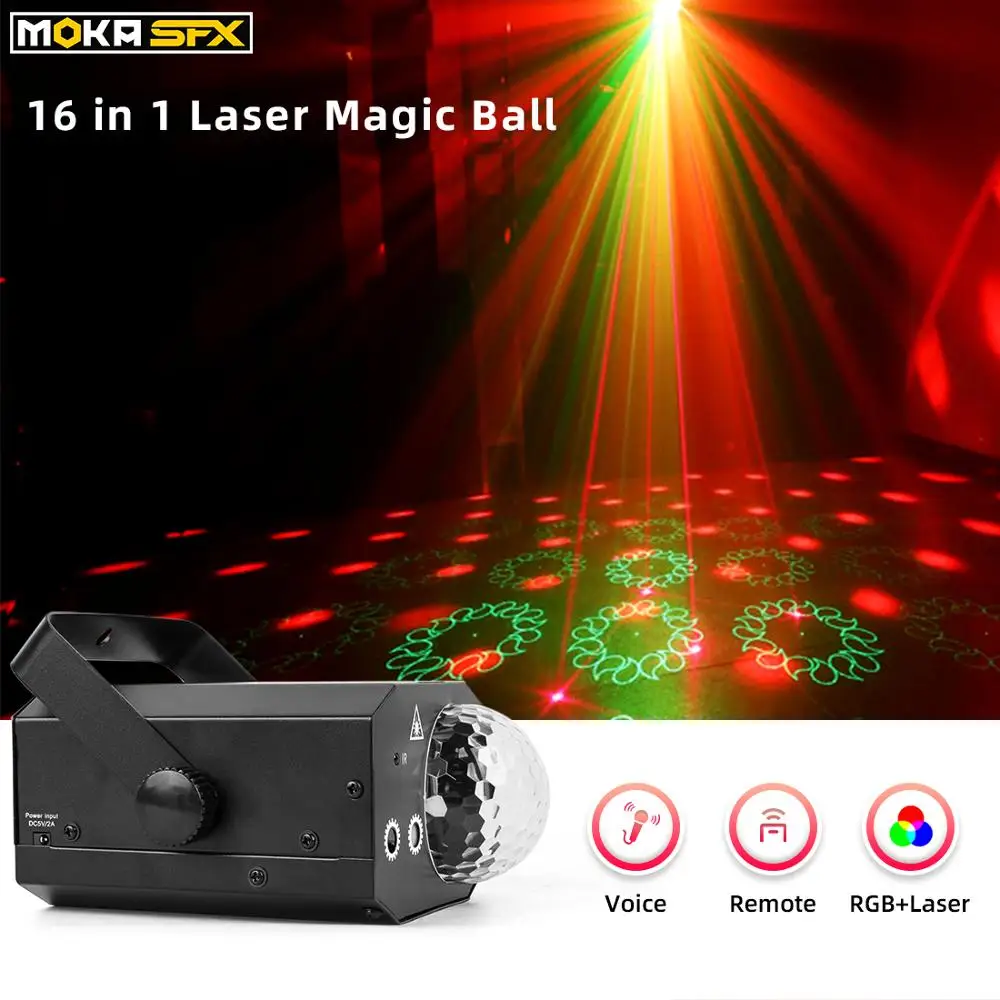 Disco RGB LED Magic Ball Lampe 16 Patterns Laser Projektor Bühnenlicht Für Party