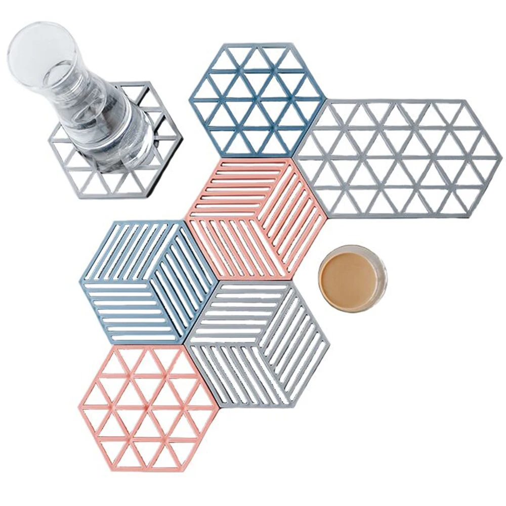 

Nordic Geometric Creative Hollow Coffee Cup Placemat Heat-insulated Non Slip Bowl Mats Hot Drink Holder Coaster Home Decor