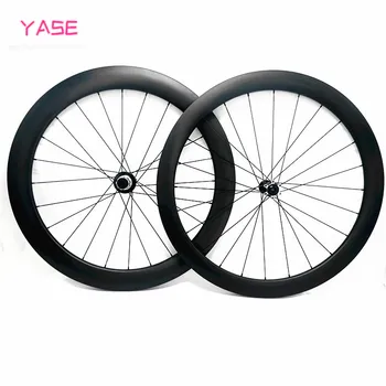 

700c roue carbone pour velo route 100x12 142x12mm six nails Powerway CX32 carbon wheelset 700c tubular 38x23mm carbon disc wheel