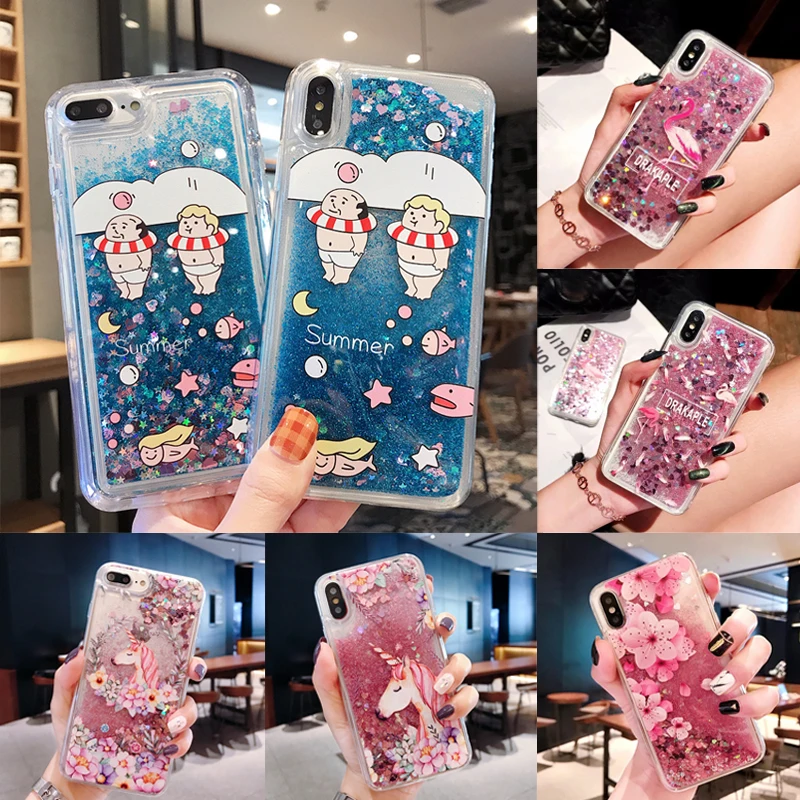 

Unicorn Flamingo Swim Liquid Quicksand Case For OPPO Realme 3 Pro Reno F1S F3 F5 F7 F9 F11 Pro A83 A73 A71 A59 A57 A37 A3S AX7