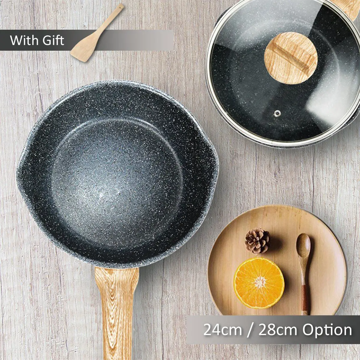 

Hot New 24/28cm Medical Stone Frying Pan Nonstick Multi-purpose Pancake Steak Frying Pan Kitchen Saucepan Skillet Griddle Cookin