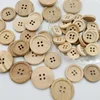 50 Pcs Wooden Buttons Natural Color Round 4 Holes Buttons Sewing Scrapbooking Home DIY Sewing Accessories 15/20/25mm 3