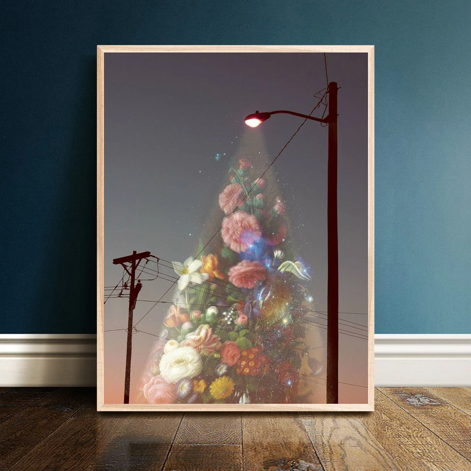 Canvas-Painting-Posters-Surreal-Retro-Flower-Girl-In-The-Starry-Sky-Wall-Art-Picture-for-Living (1)