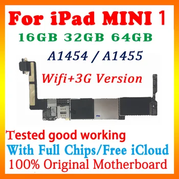 

100% Original unlocked for ipad mini 1 motherboard A1454 / A1455 Wifi+3G version logic board with full chips MB Tested ok panel