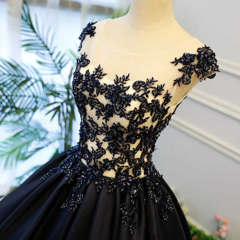 Новинка в наличии черные пышные платья 2019 бальное платье украшенное бусами милые 16 Платья вечерние платья для выпускного вечера Vestido De 15 Anos