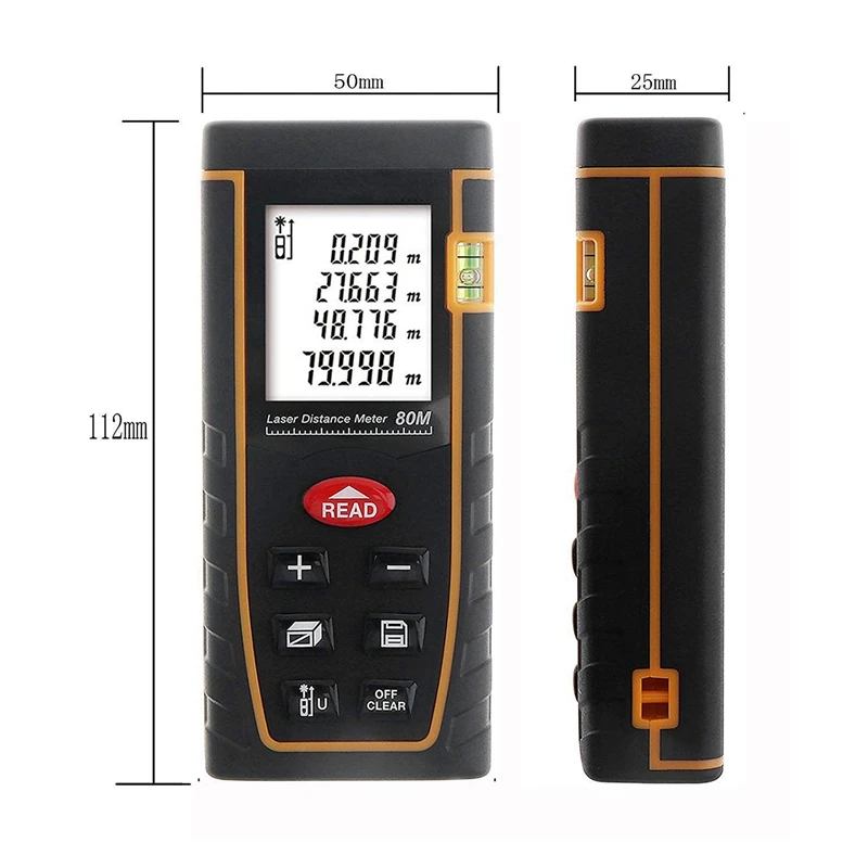 BMBY-131Ft измеритель расстояния цифровой диастметр дальномер измеритель площади объем измерительный инструмент с ЖК-дисплеем 4 линии