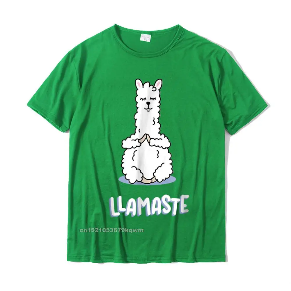 Discount Personalized Simple Style T Shirts O Neck Cotton Student Tops Tees Short Sleeve Summer Simple Style Tops Shirt Adorable Llama quot Llamaste quot tshirt__4461 green