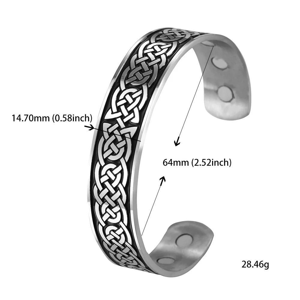 Style 3 black Skyrim, винтажные Магнитные Браслеты, Браслет-манжета, удача, Ирландский Узел, кельтские узлы, Викинг, браслеты из нержавеющей стали, ювелирные изделия для женщин и мужчин - Окраска металла: Style 3 black