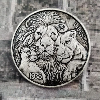 

1938 US Lion Silver Plated Brass Coin Copy Type Handicraft Commemorative Coin Badge