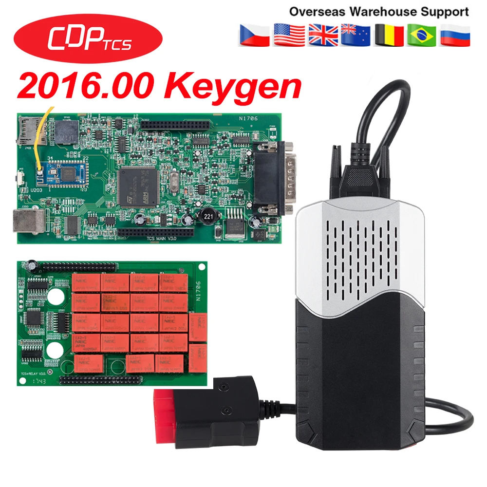 CDP TCS V3.0 NEC Реле V5.008 R2 Bluetooth Автомобильный OBDII сканер 2016 00 генератор ключей obd2 multidiag
