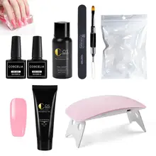 Полигелевый набор для ногтей, акриловый гель-конструктор, набор для ногтей, полигелевый набор, быстрое строительство, грунтовка, верхнее покрытие, удлинение геля, УФ-кисти