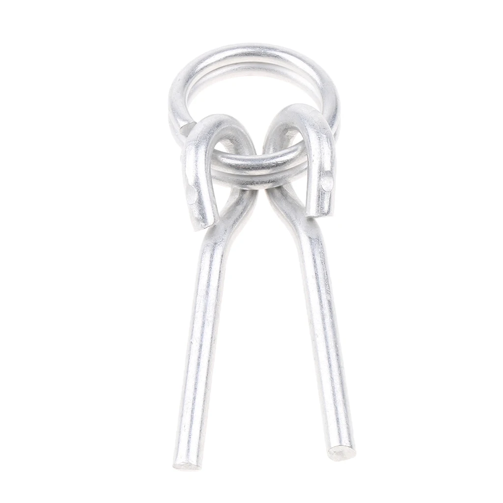 2Pcs 65mm Tent Pole Rings end Connectors with 2 Pins, Awning Repair Kit - Aluminum Alloy, Silver