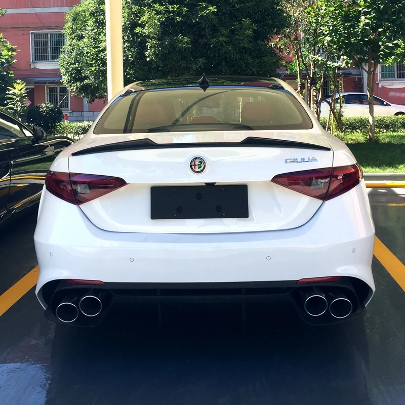 Car Styling Carbon Fiber Exterior Tail Boot Wing Decoration Rear Trunk Spoiler For Alfa Romeo Giulia