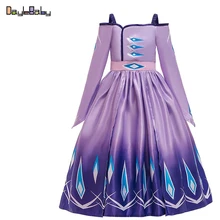 Платье принцессы Эльзы в новом стиле; маскарадный костюм Анны из мультфильма «Холодное сердце»; детское платье Снежной Королевы на день рождения; маскарадное платье с одним вырезом