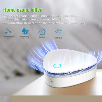 

1800mAh USB Charging Air Ozonizer Air Purifier Home Deodorizer Ozone Ionizer Generator Germicidal Filter Ultraviolet Lamps