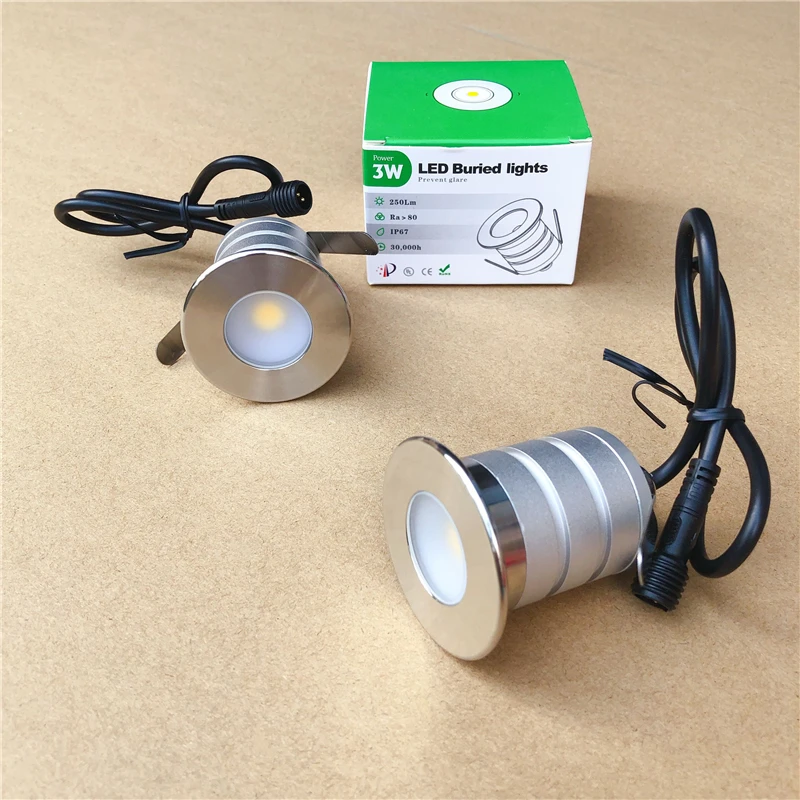 

IP67 12V 24V 3W COB Waterproof Mini LED Underground Light Buried Lamp Garden Ground Light Recessed Deck Floor Spot Paver Light
