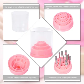 

Hot 48 Holes Nail Drill Stand Bracket Drill Bits Holder Storage Box Nail Polish Display Base CNT 66