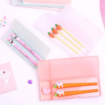 

Translucent Matte Storage Pencil Case Candy-colored Stationery Box Multifunctional Creative Pencil Case School Supplies