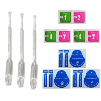 

3 Sets Liquid Dust Remover Alcohol Bag Tools Tempered Glass Film White Eliminate