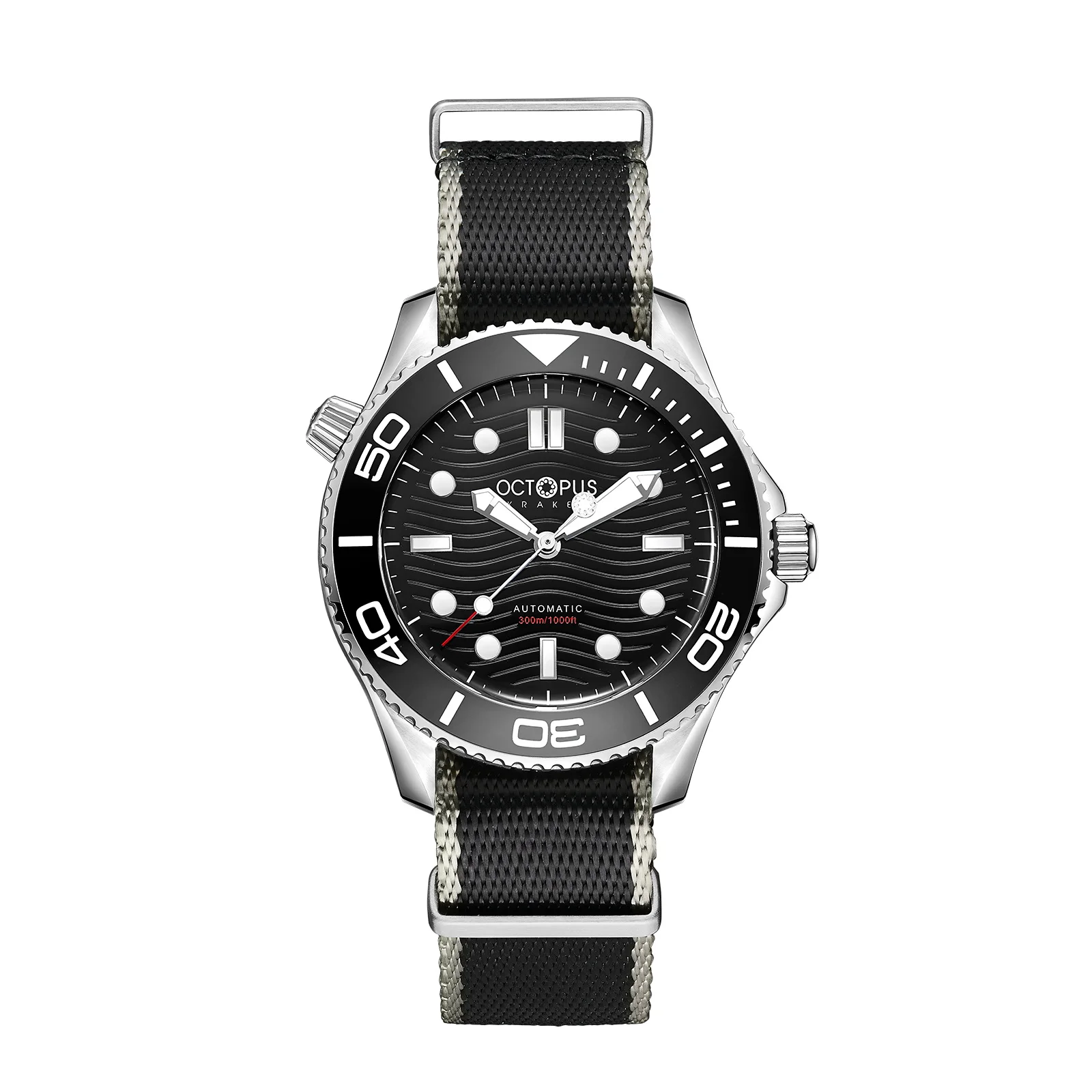 

Мужские автоматические часы-осьминог, мужские часы для дайвинга, военные водонепроницаемые механические наручные часы 300 м, светящиеся часы SW200 с нейлоновым ремешком C3