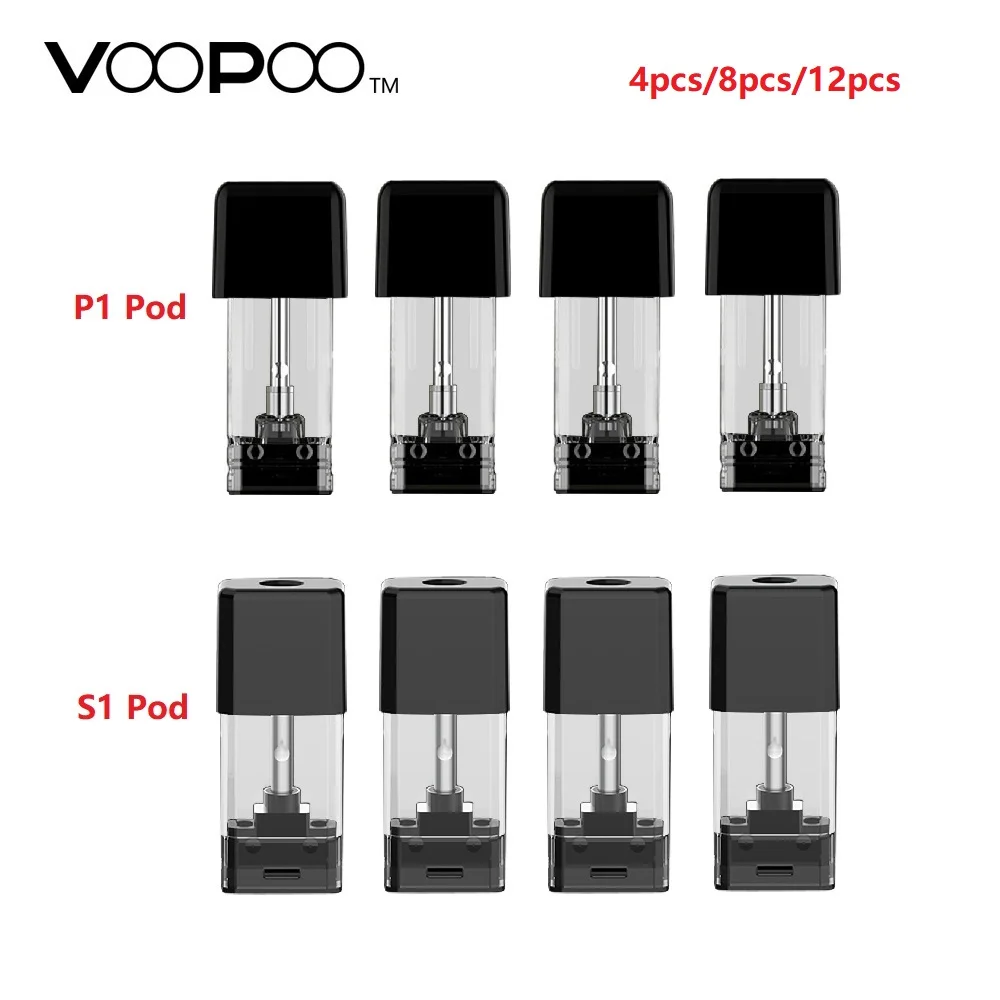 

4pcs-12pcs VOOPOO Drag NANO Pod Cartridge 1.0ml Pod-S1 with 1.8ohm Coil & 1.6ml Pod-P1 with 1.5ohm Coil for Drag Nano Vape Kit