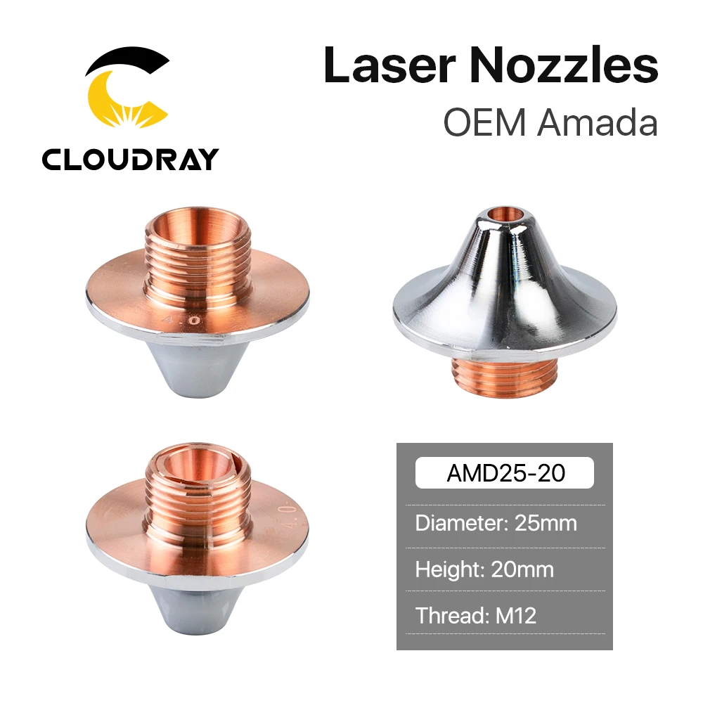 Однослойные двухслойные сопла Cloudray OEM Amada диаметром 25 мм Калибр H20 M12 0 8 4 для