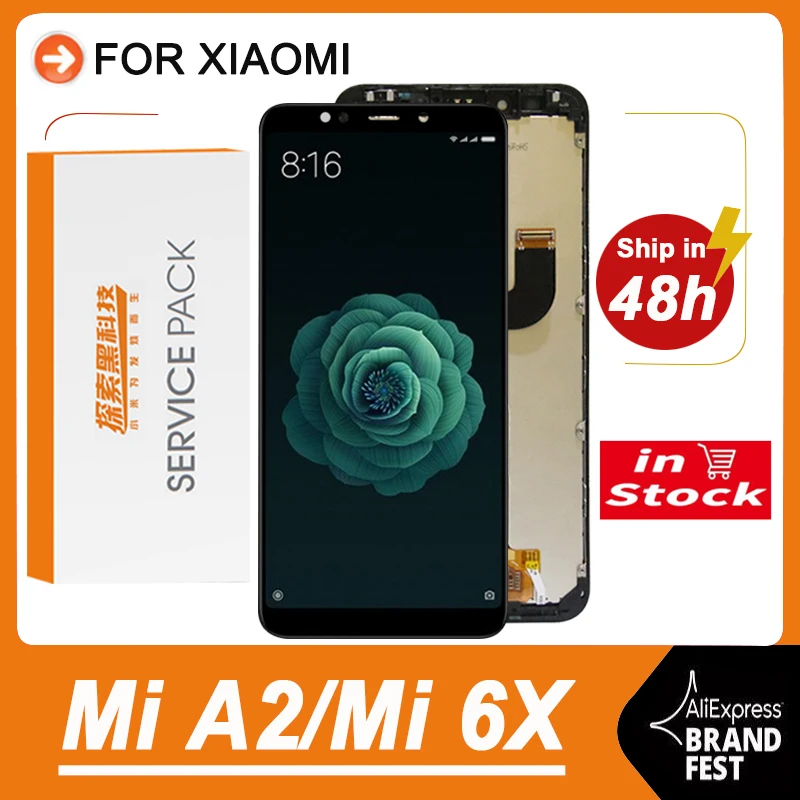 100% Оригинальный 5 99 ''Замена дисплея для Xiaomi Mi A2 MiA2 ЖК-дисплей с сенсорным