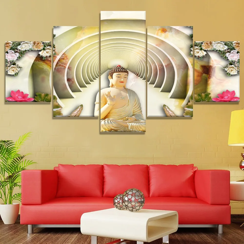 Рамки 5 шт. HD принт большие картины маслом цветы плакат Картина Wall Art Украшение