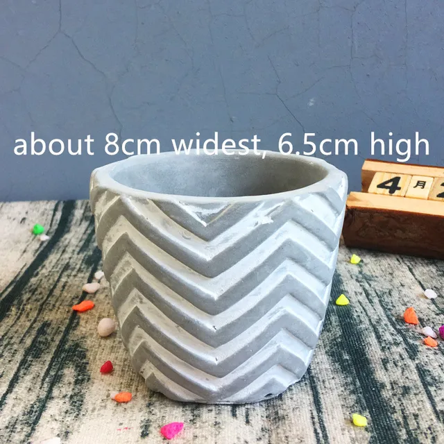 Small Cement Silicone Pot Molds Round Square Stone Planter Gardening Concrete Mold Maroon