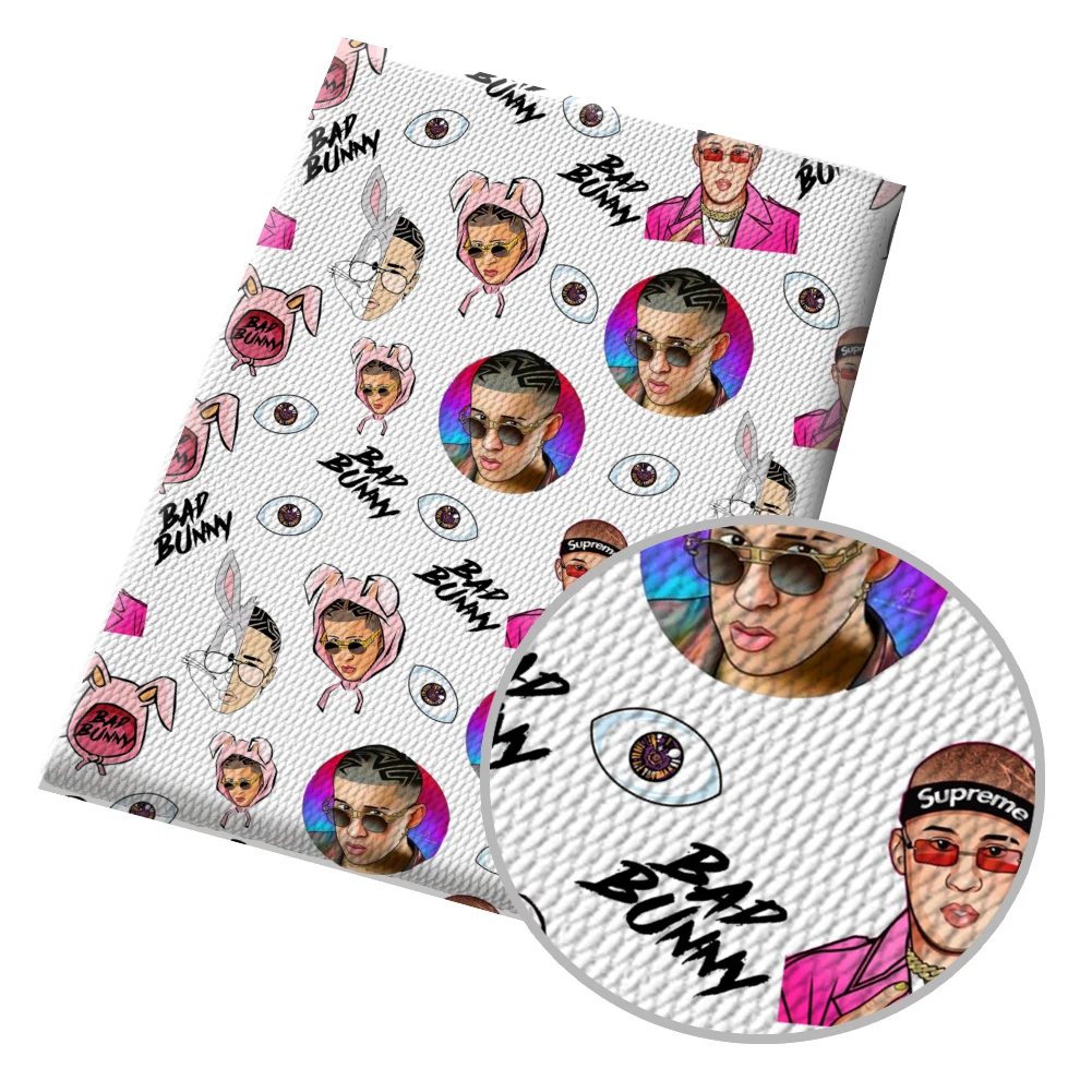 Cuanto Mide Y Pesa Bad Bunny Tela de burbuja con estampado de cantante, tela de poliéster con estampado  de Bad Bunny, para costura DIY, textil para el hogar de 50x145cm _ -  AliExpress Mobile